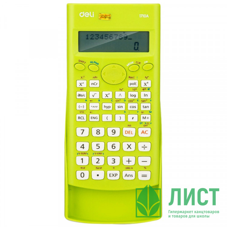 Калькулятор научный 240 функций Deli 88*23*165мм (E1710A/GRN) зеленый, одинарное питание