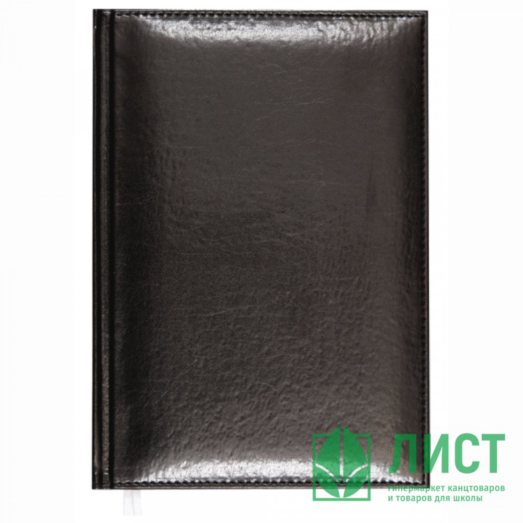 Ежедневник недатированный "Attomex Visa" B6 (120 ммx170 мм) 272 стр, черный, белая бумага 70 г/м², печать в 1 краску, твердая обложка из искусственной кожи с поролоном, отстрочка, термо тиснение, перфорация, 2 ляссе, в термоусадочной пленке арт.2035624 (C