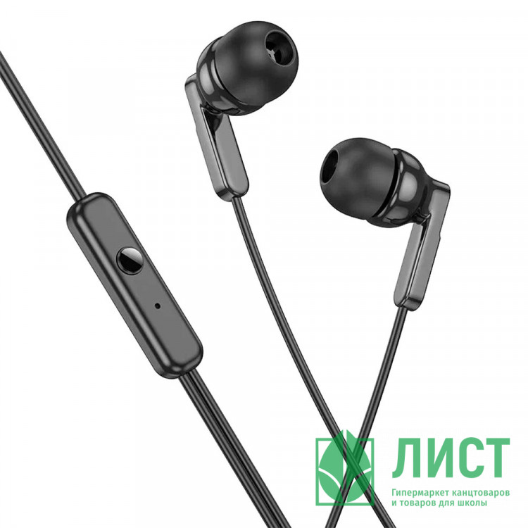 Наушники проводные HOCO M121 Bright universal, с микрофоном, черный
