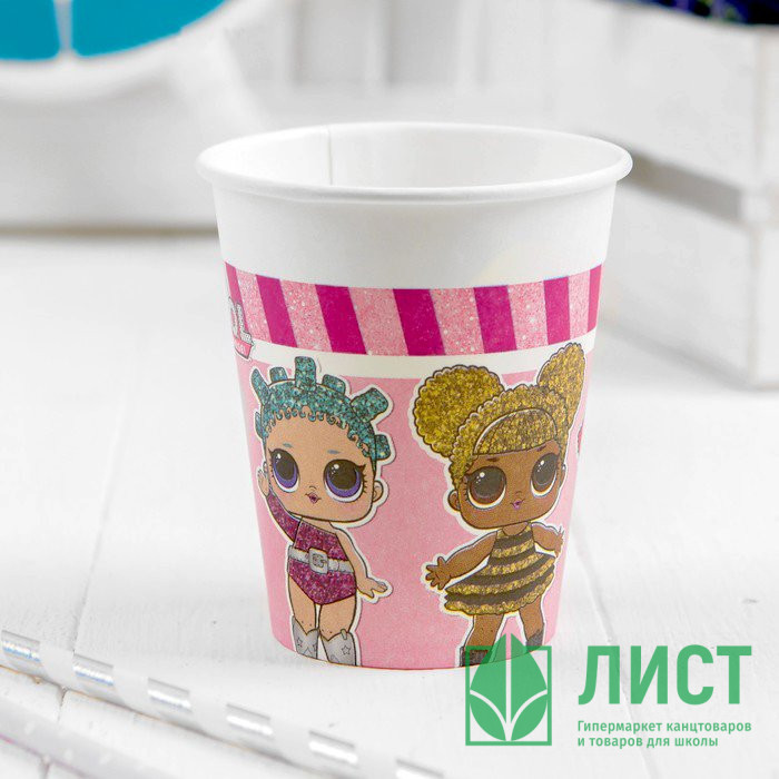 Стаканы бумажные Куклы ЛОЛ 8шт/наб арт.4367043