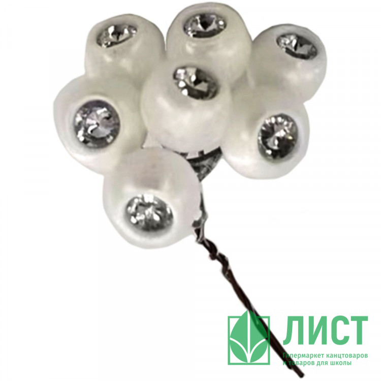 Украшение декоративное "Веточка. Ягоды белые" 15см пучок арт.94508