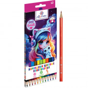 Карандаши цветные (Attomex) Best Friends 12 цветов 2М 2,65 мм шестигранные пластиковые арт.5022632