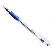 Ручка гелевая  прозрачный корпус  резиновый упор CROWN синий, конус, 0,5мм арт.HJR-500R (Ст.12)