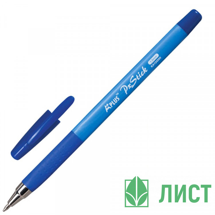 Ручка шариковая н/прозрачный корпус резиновый упор (BEIFA) ОФИС арт.КА124200CS-BL антискользящая синяя (Ст.12/144)