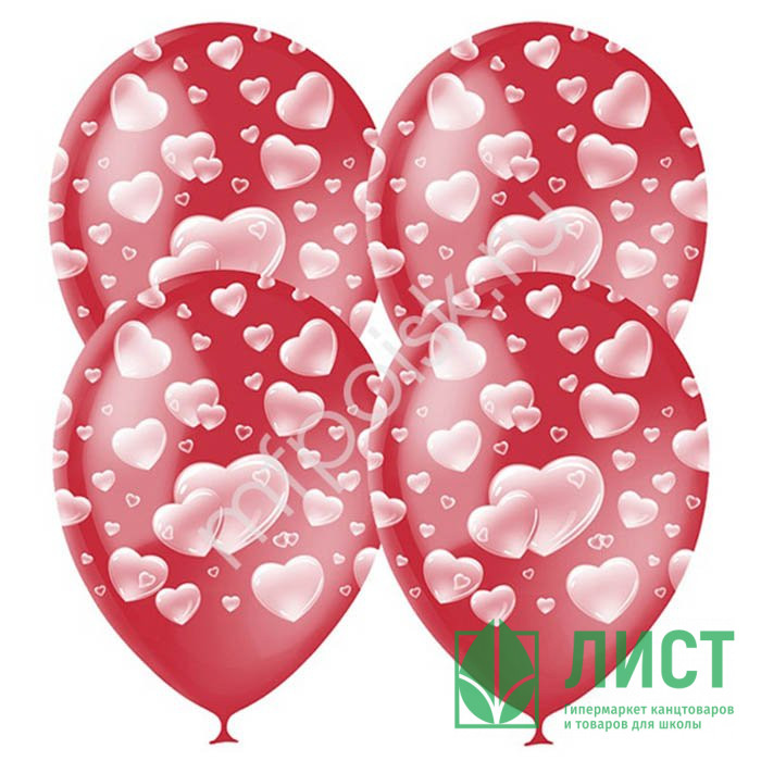 Шар воздушный 25шт/наб. Сердца арт.6040932