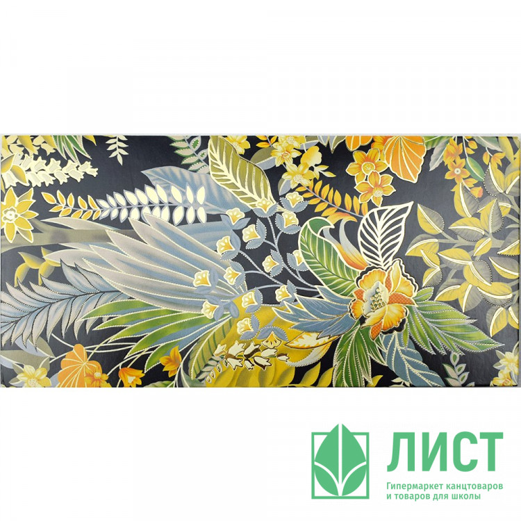 Открытка-конверт Без надписи "Цветы, листья" фольга арт.075786