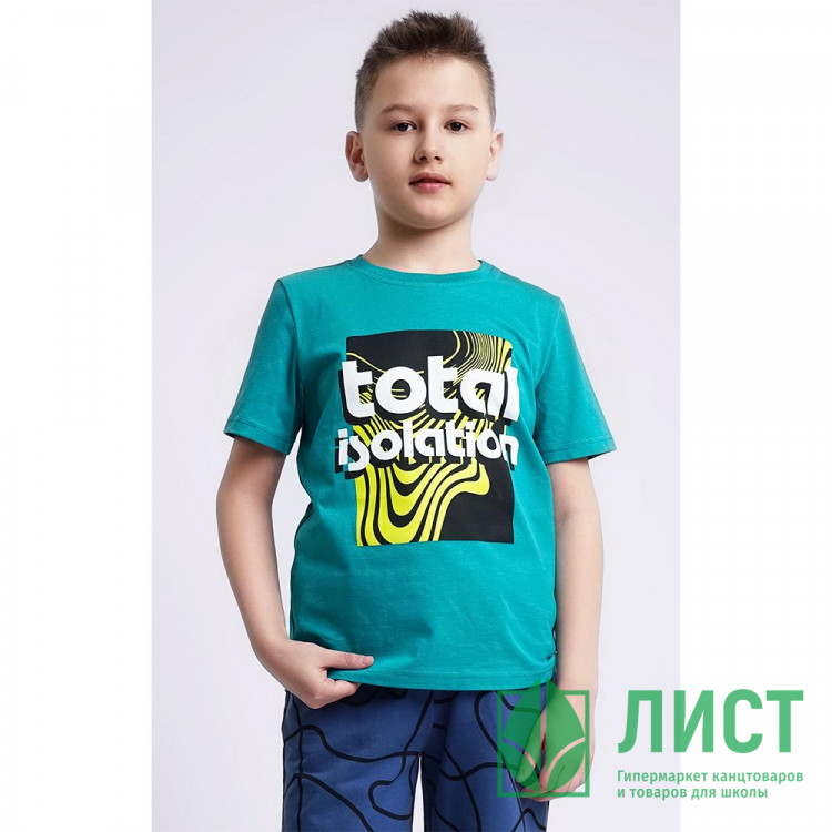 Футболка для мальчика арт.CLE 833161/58кд_п 34-42 размер 34/134-42/158 цвет зеленый