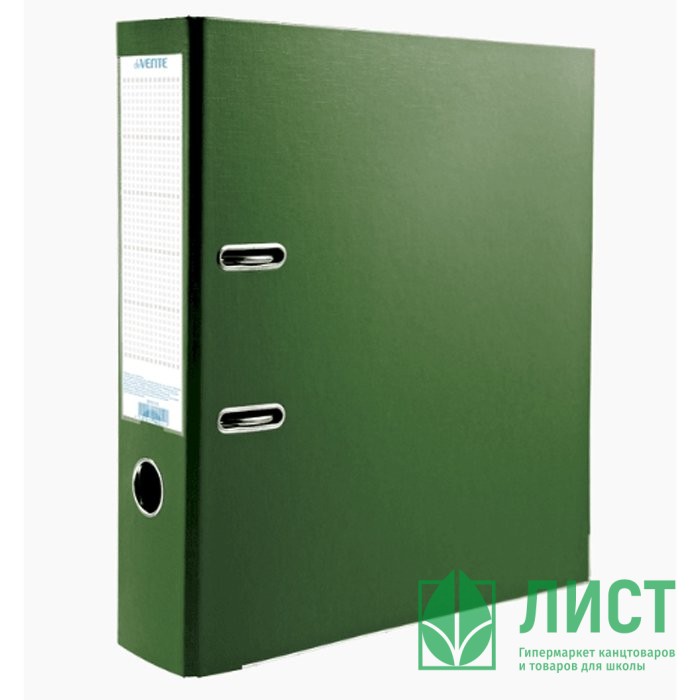 Папка-регистратор 80мм (+/-5) ПВХ с 2 сторонней обтяжкой, металлический уголок, зеленая, разобранная