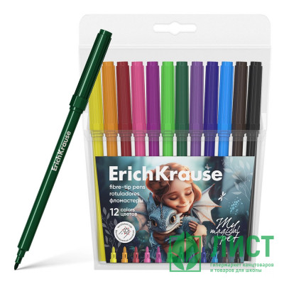 Фломастеры (ErichKrause) Magic Pet 12цветов арт.62987 Фломастеры (ErichKrause) Magic Pet 12цветов арт.62987