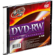 Диск  DVD-RW, 4x, VS, Slim/5, VSDVDRWSL501, ШТУКА