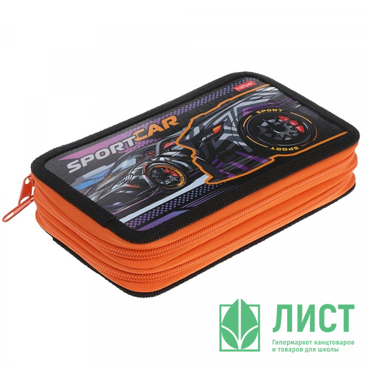 Пенал 2 отделения (Hatber) Sport car  190х110мм глянцевая ламинация с таблицей умножения арт.NPn_47109