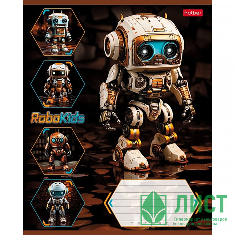 Тетрадь 18 листов клетка (Hatber) Робо ассорти арт 18Т5В1