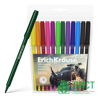Фломастеры (ErichKrause) Road Beast 12цветов арт.62989 Фломастеры (ErichKrause) Road Beast 12цветов арт.62989