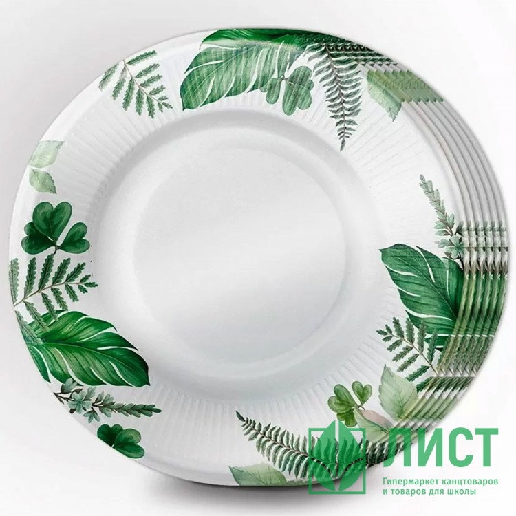 Тарелки бумажные 06шт/наб. D-18см Тропический шарм арт.3.0000868