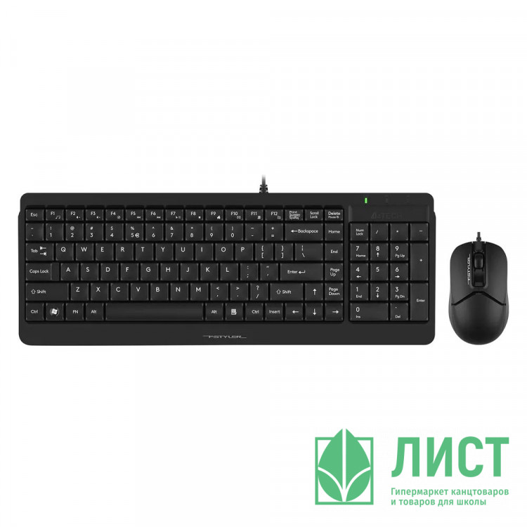 Клавиатура+мышь провод. набор A-4Tech Fstyler F1512, USB, черный