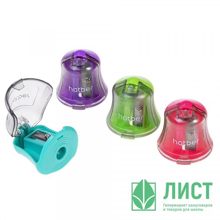 Точилка пластиковая (Hatber) контейнер 1 отверстие, BELL арт.BS_078193 (Ст.36)