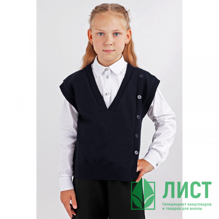 Жилет для девочки (Malini) артикул 5124 цвет синий