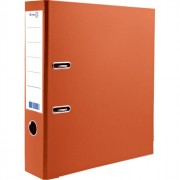 Папка-регистратор 80мм ПВХ с 1 сторонней обтяжкой, металлический уголок, оранжевая, разобранная