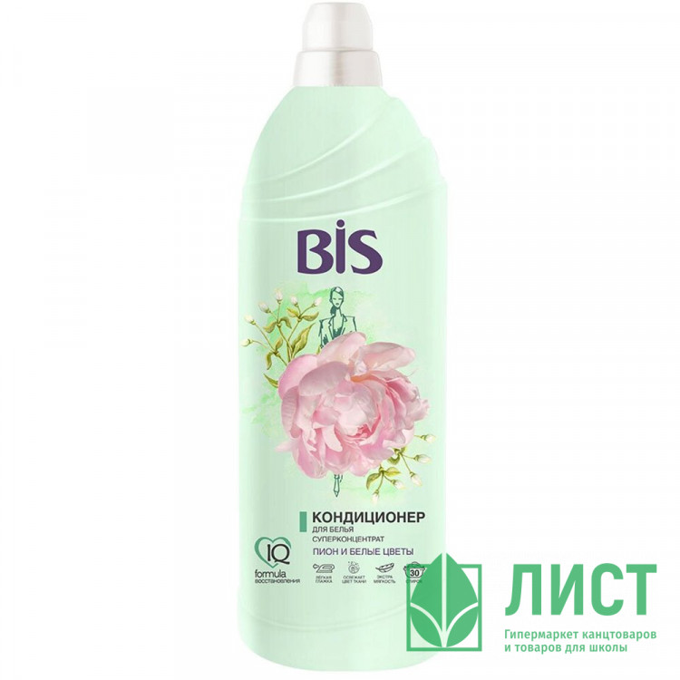 Кондиционер для белья BIS 900 мл Пион и белые цветы, суперконцентрат