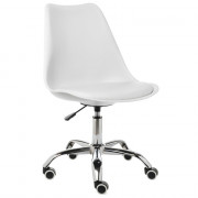 Кресло  офисное Kolin без подлокотников кожзам белый (009)