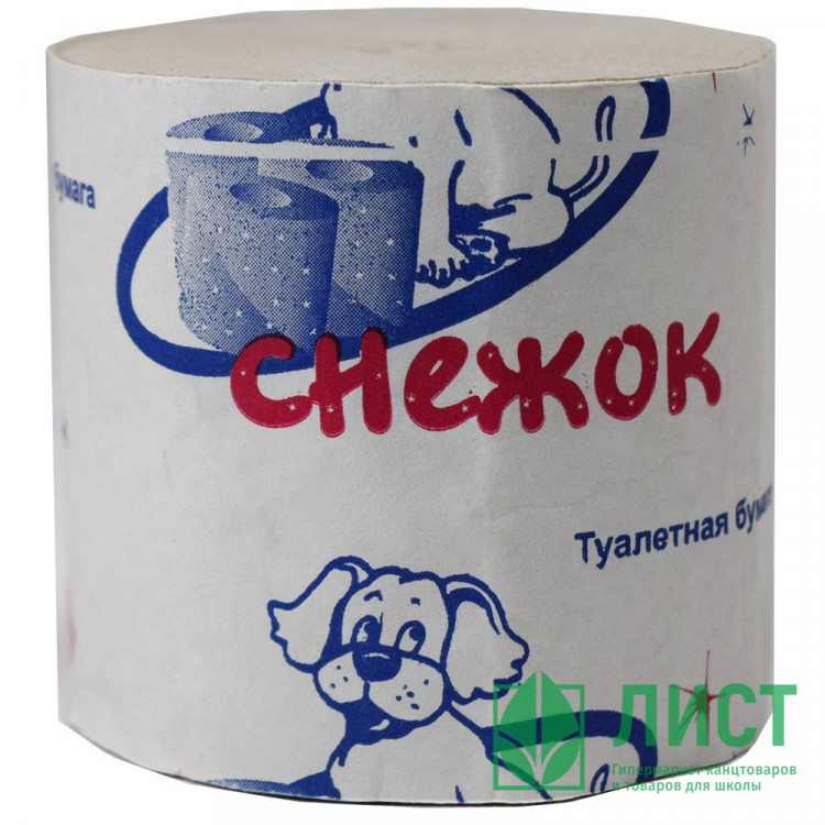 Бумага туалетная 1-слойная без втулки 28м серая Снежок