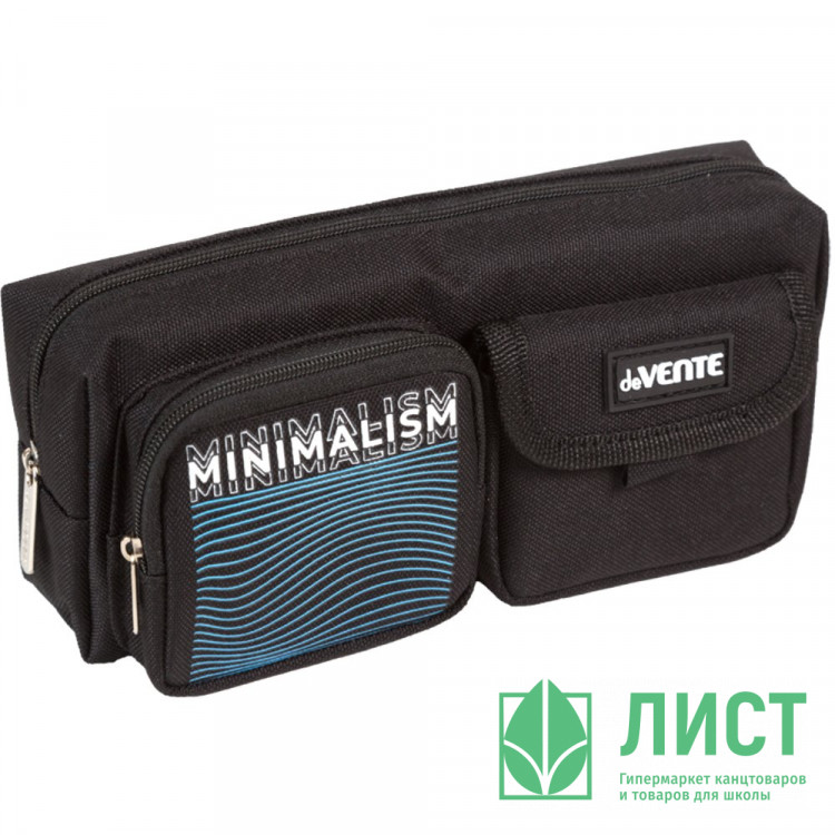 Пенал-косметичка 1 отделение (deVente) Minimalism 210x85x60мм объемный карман, липучка арт.7020519