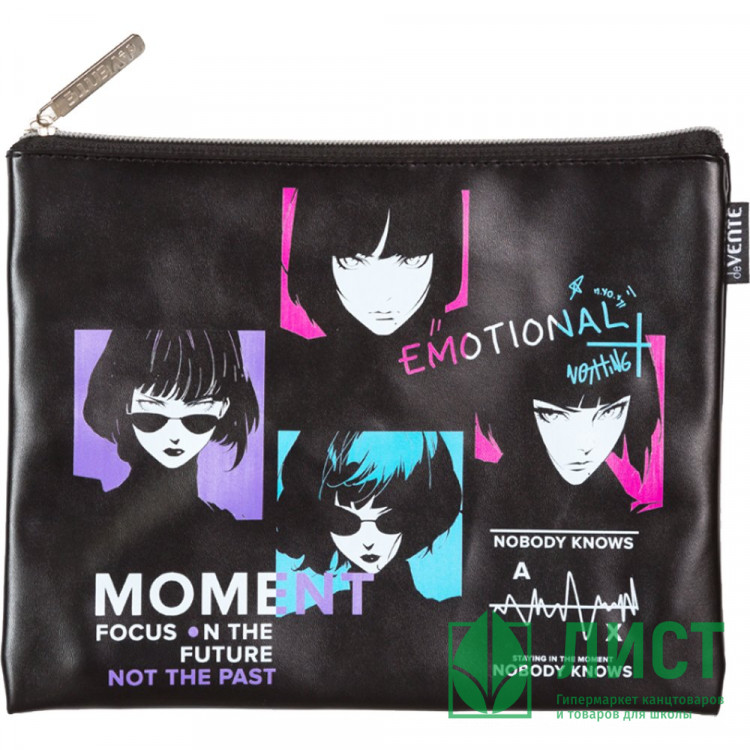 Папка школьная для тетрадей А5 на молнии кожзам (deVENTE) Label. Anime Style арт.8053524