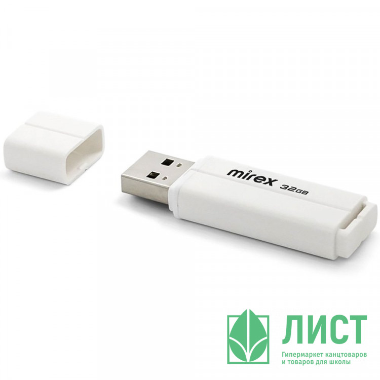 Флеш диск 32GB USB 2.0 Mirex Line, белый