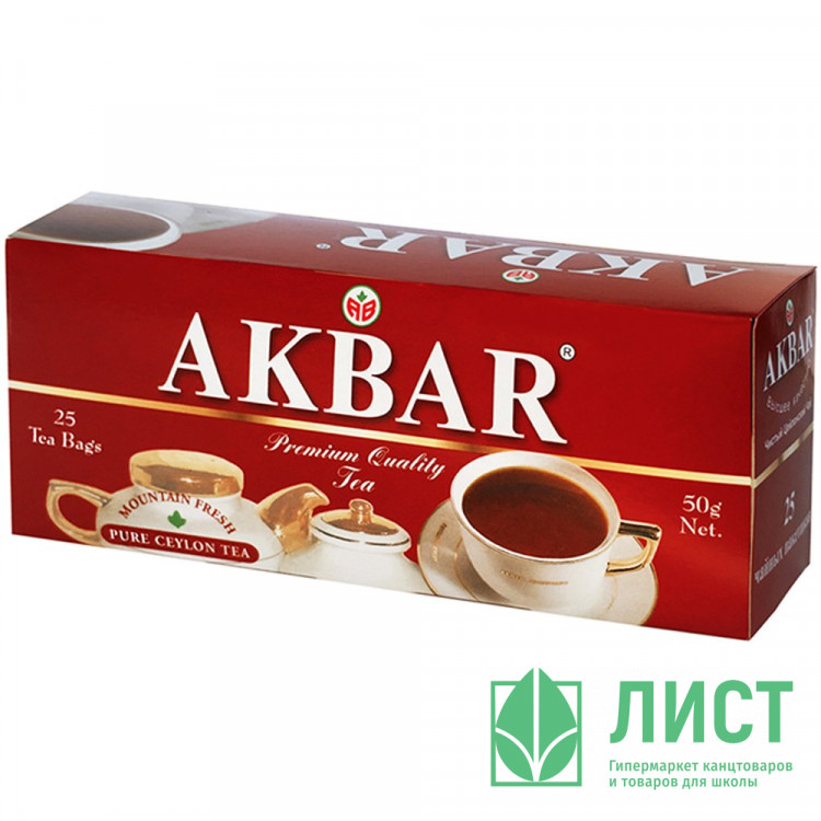 Чай Акбар 25пак. черный Красная уп.