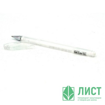 Ручка гелевая  прозрачный корпус  Crown 0,5мм белая пастель Ручка гелевая  прозрачный корпус  Crown 0,5мм белая пастель