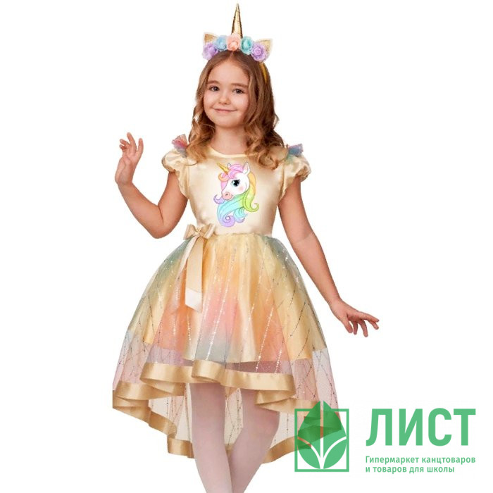 Костюм Д (КУКЛА) Единорожка (платье,ободок) р.26/104-34/134 арт.21-14