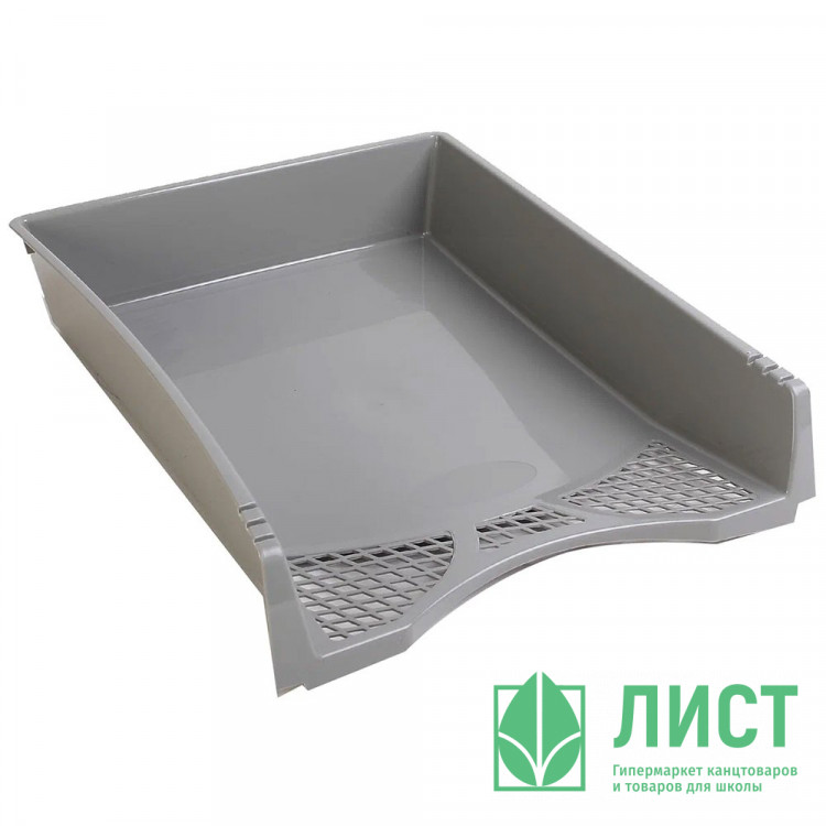 Лоток для бумаг литой 1 секция серый deVENTE "SIMPLE" арт.3042500