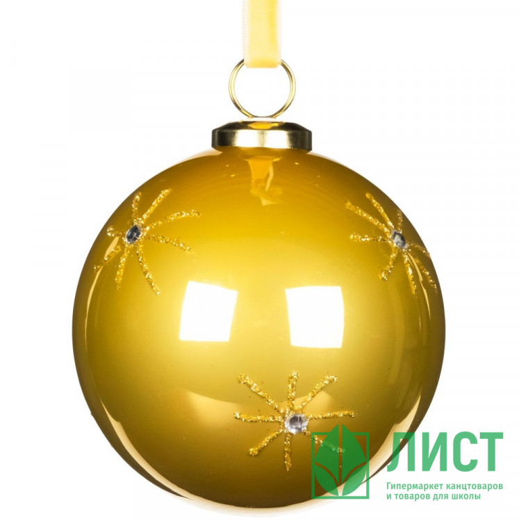 Шар стекло без упаковки /1шт/ 10см цв.золото арт.90745