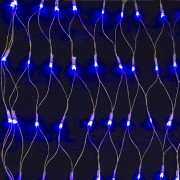 Гирлянда электрическая для дома сетка 1,6*1,6м 144LED цвет синий (светлый провод) 8режимов арт.362-077