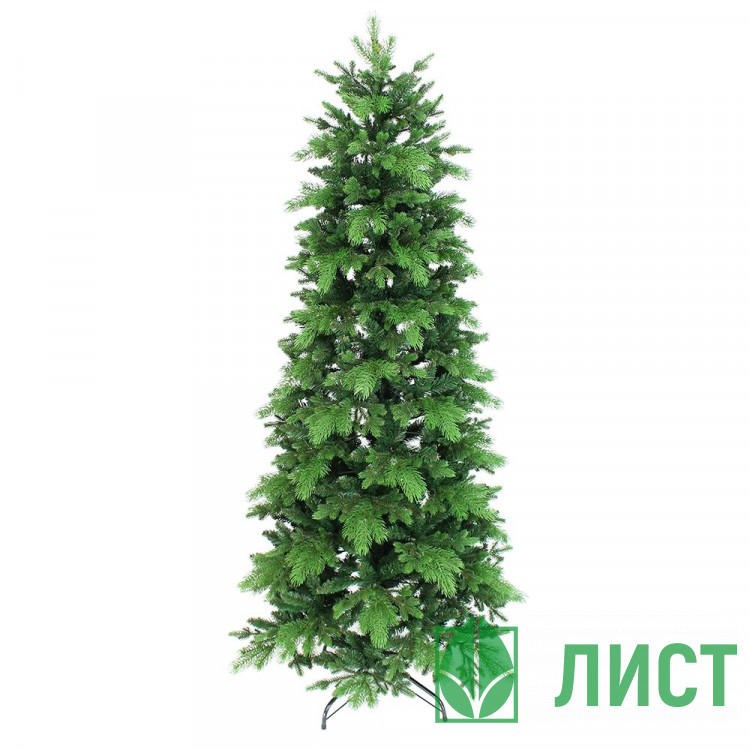 Елка 190см "Мишель" стройная (хвоя литая+ПВХ, ветки отгибные, подставка металл) арт.1038819