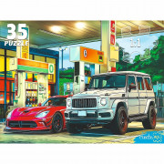 Пазлы МАКСИ 35 элементов Автомобили на заправке (РК) арт.Ф35-3422