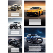 Тетрадь 12 листов клетка (Prof-Press) Разные машины  цветная мелованная обложка ассорти арт.12-2307