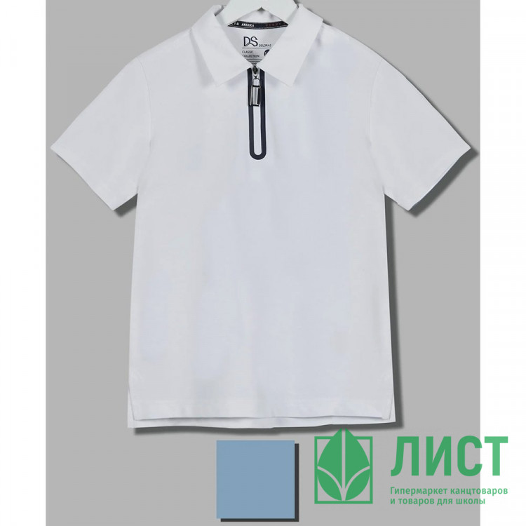 Поло для мальчика (Делорас) короткий рукав цвет серо-синий арт.71558ZS