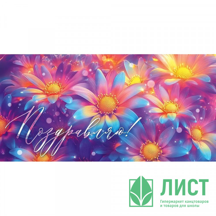Открытка-конверт "Поздравляю!" арт.9.0000993