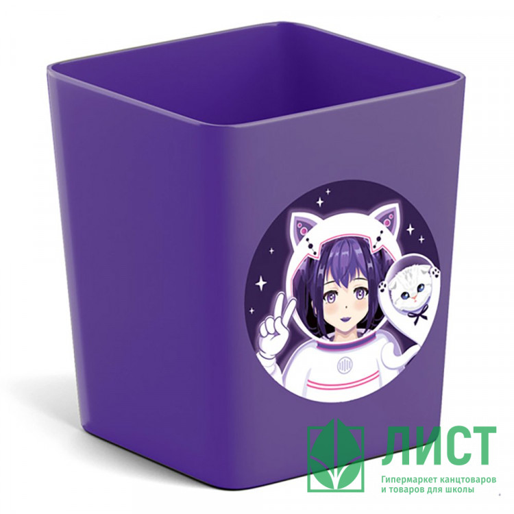Подставка для ручек и карандашей (ErichKrause) Base Space Animel фиолетовый арт.61606 (Ст.1)