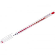 Ручка гелевая  прозрачный корпус  Crown 0,5мм красная