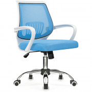 Кресло для оператора хром сетка Ergoplus light голубой (8)