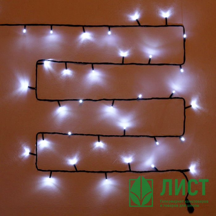 Гирлянда эл. уличная точечная 20м 240LED цв.белый (т.провод) (можно соединять) 8реж IP-54 арт.183-540