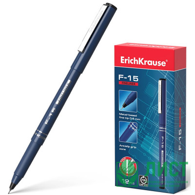 Ручка капилярная (ErichKrause) F-15 0,6мм черный арт.37066 (Ст.12) Ручка капилярная (ErichKrause) F-15 0,6мм черный арт.37066 (Ст.12)