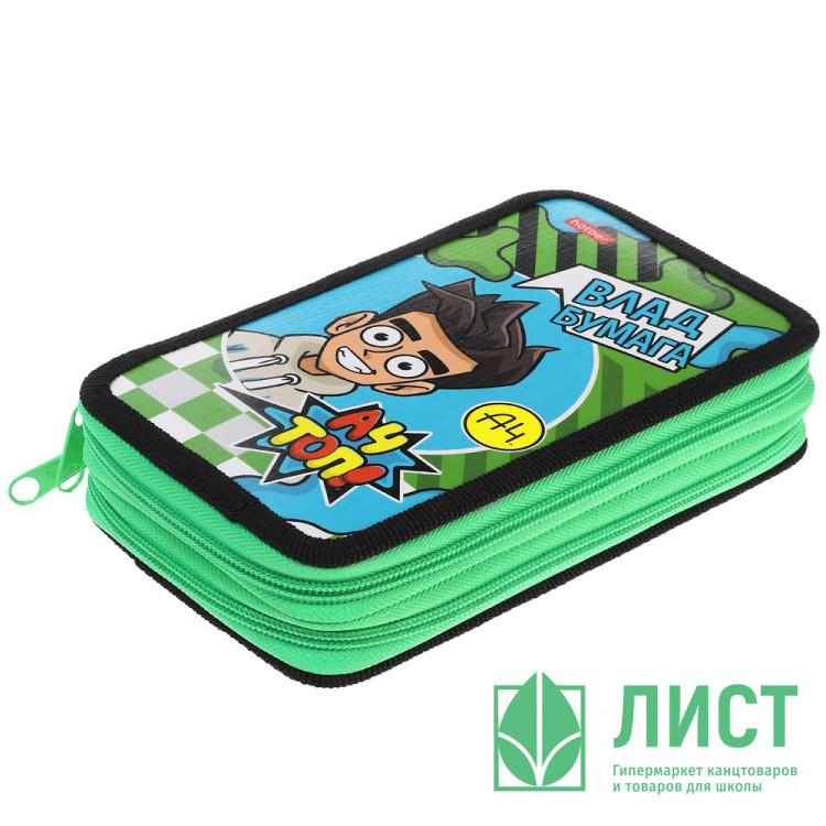 Пенал 2 отделения (Hatber) Влад А4 190х110мм глянцевая ламинация арт.NPn_47094