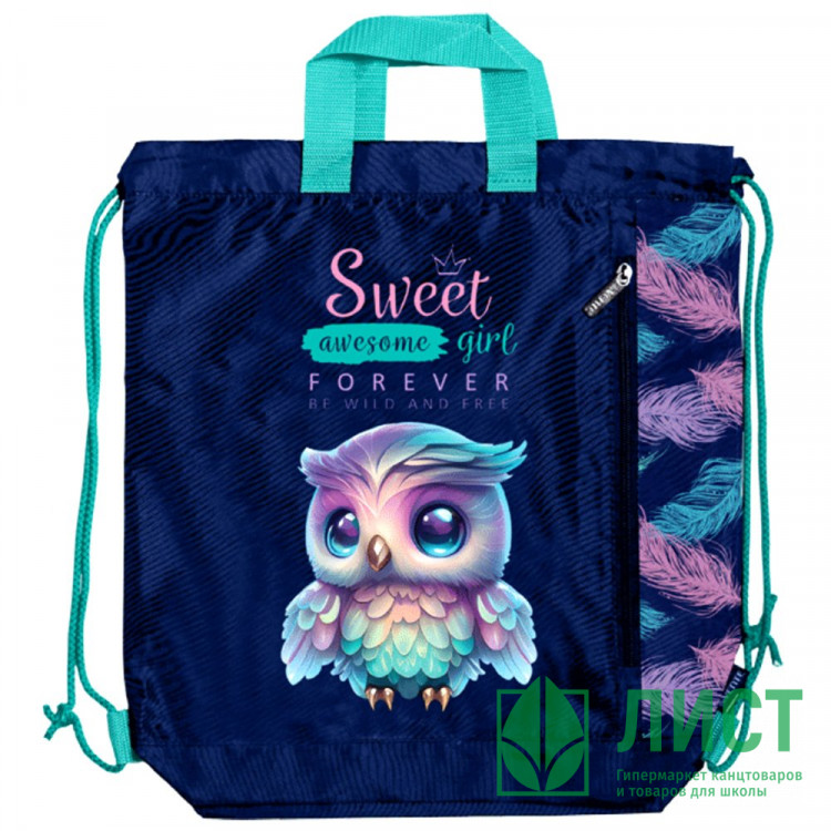 Сумка для сменной обуви 1 отделение (deVENTE) Happy Owl карман на молнии 38x43x9 см арт.7040414