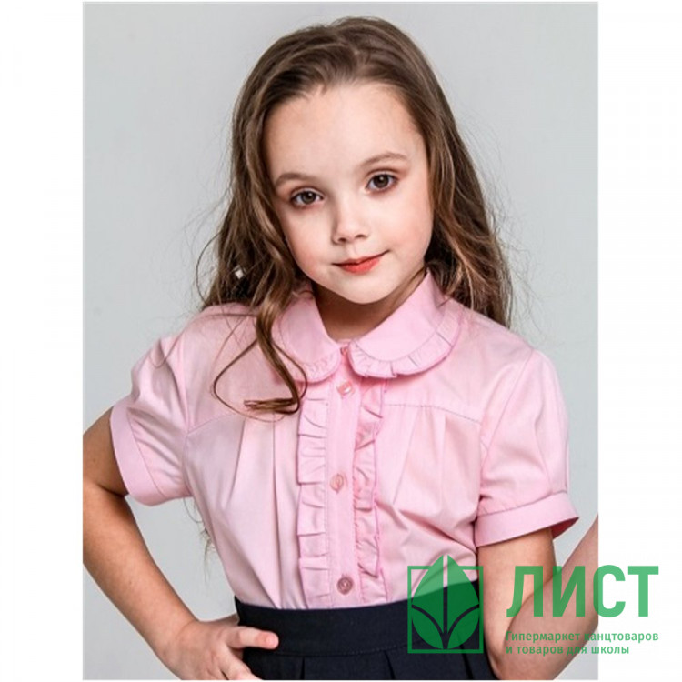Блузка для девочки (Топтышка) короткий рукав цвет розовый арт.072 размерный ряд 32/128-40/152