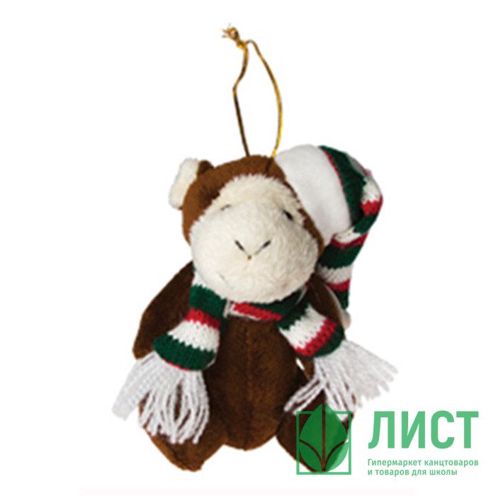 юИгрушка мягкая СГ "Обезьянка в канун Рождества" 10см асс. арт.59070