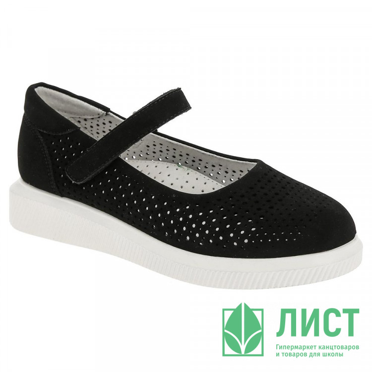 Туфли для девочки (Kenka) черный верх-искусственный нубук подкладка-натуральная кожа размерный ряд 30-35 арт.MWI_8940-1_BLACK_N