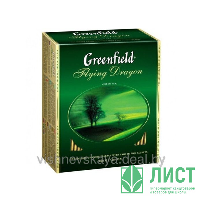 Чай Greenfield 100пак. Flying Dragon зеленый (Ст.9)